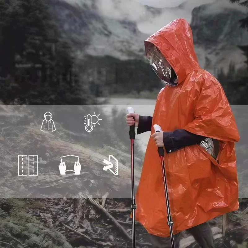 Emergency Poncho Rain - Waterdichte en warme noodponcho met capuchon